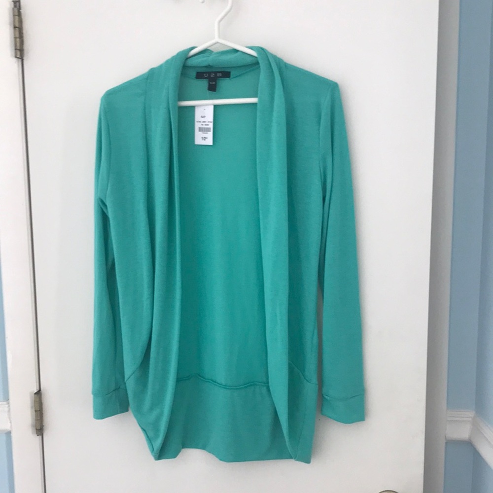 Green cardigan with tags